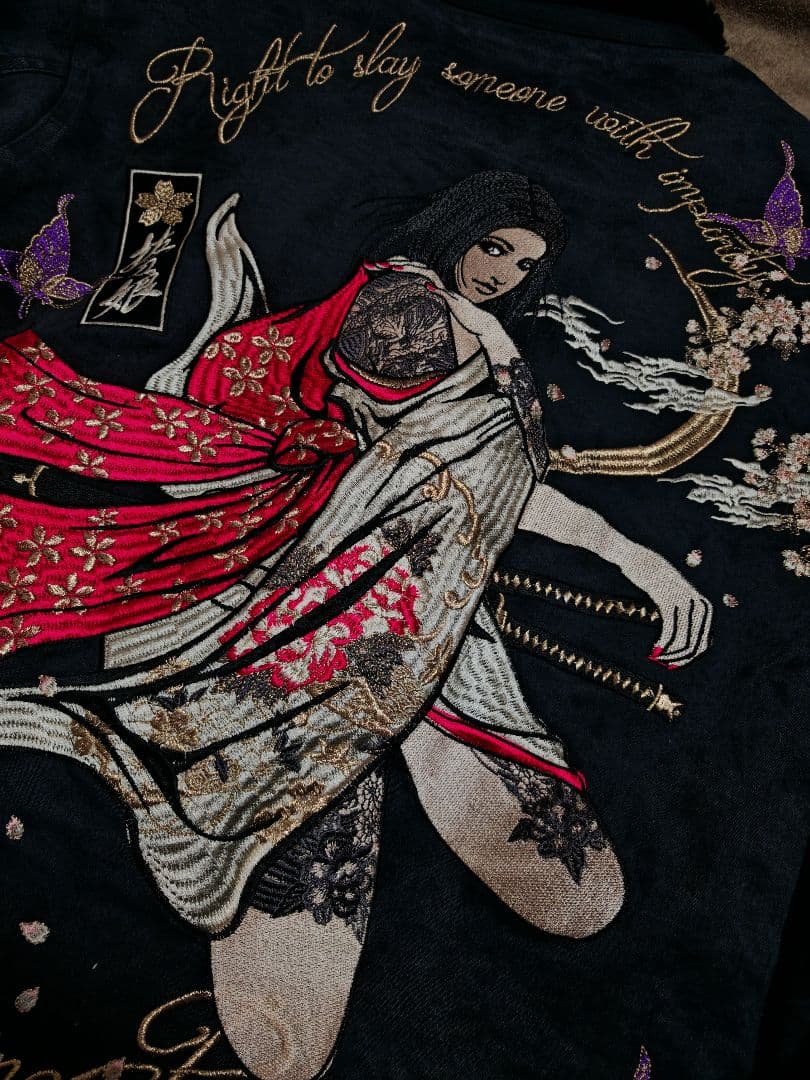 Divine Gジャン スカジャン 和風ジャケット 芸者 vintage 縫取