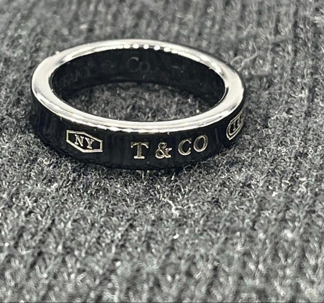s*a様 美品✨ TIFFANY ブラックチタン ナローリング 指輪 16号 大
