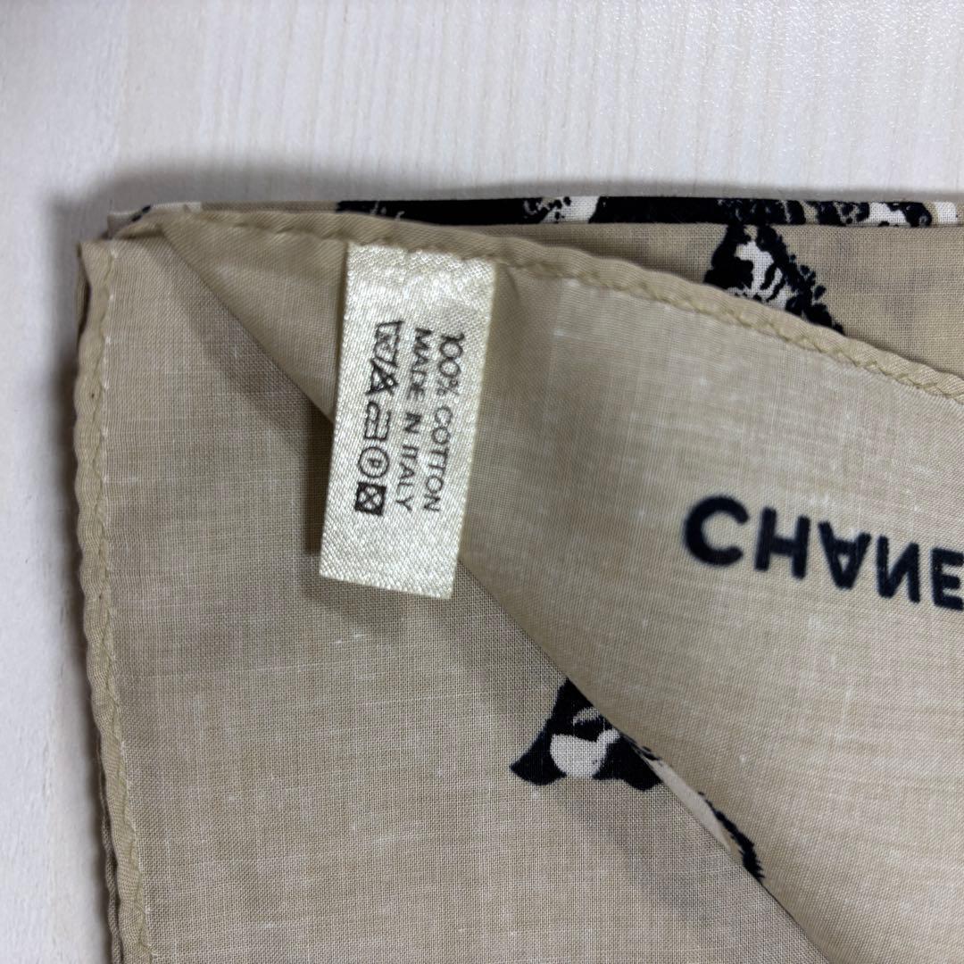 【極美品・箱付き】CHANEL スカーフ ハンカチ 花柄 カメリア ブラウン