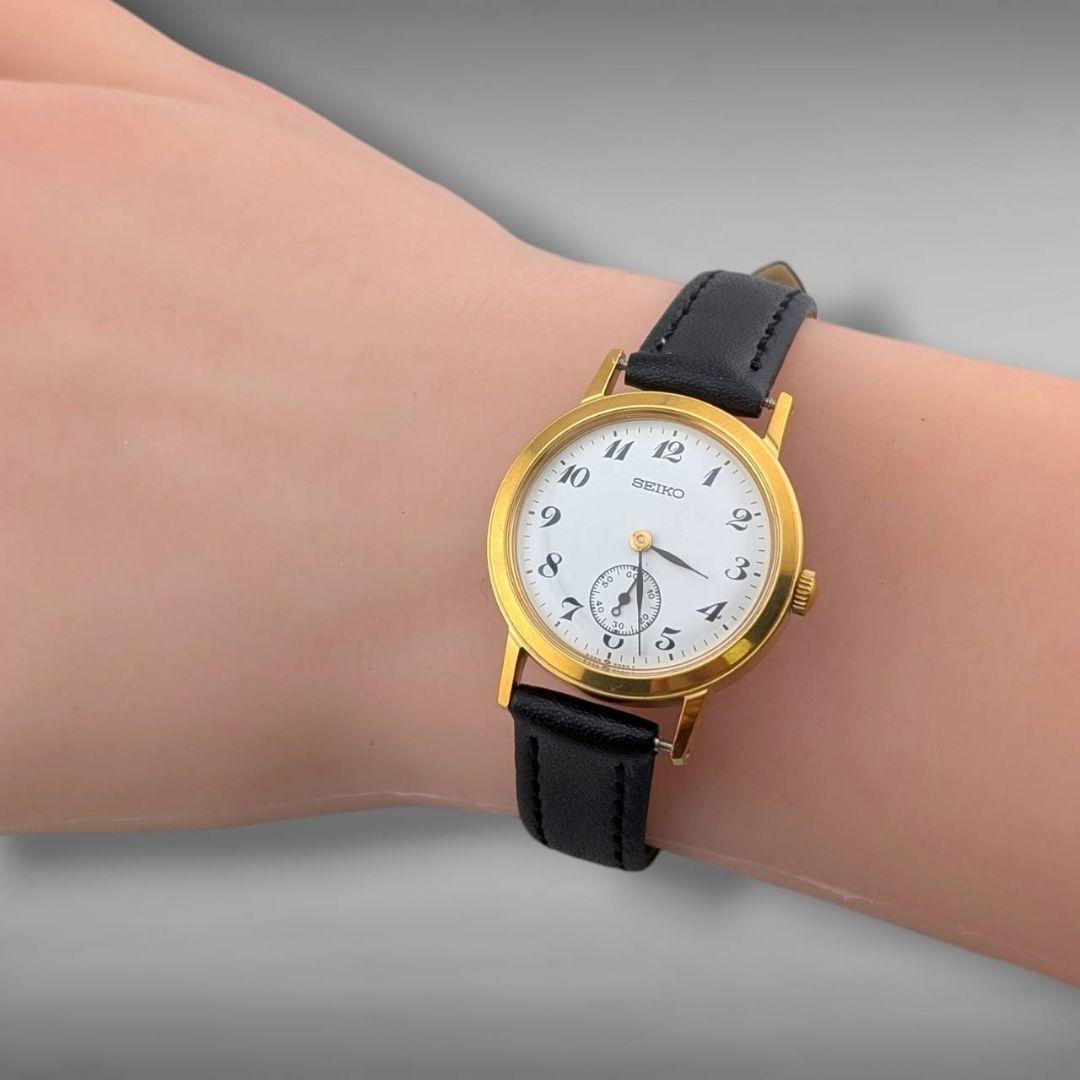 【新品ベルト・稼働・美品】セイコー スイスセイコー スモセコ 手巻き ゴールド