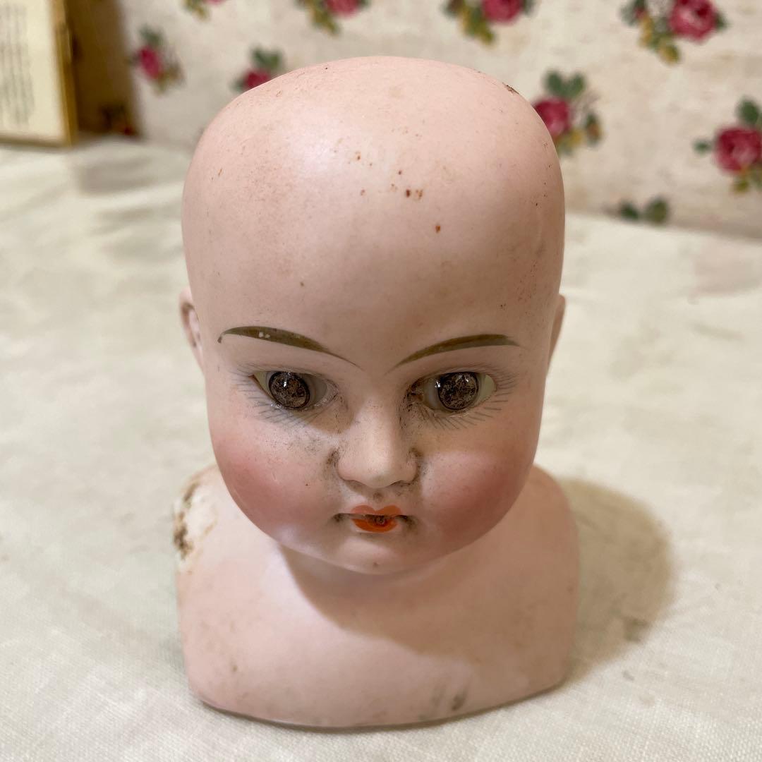 677イギリス買い付ビスクドールヘッド 小型 2個セット、ドイツ