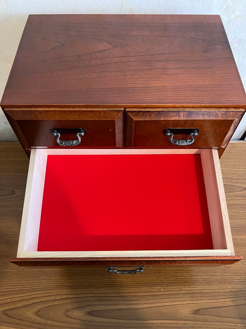 広葉 三段四ッ引　タンス　小物入れ　書類　和風　レトロ