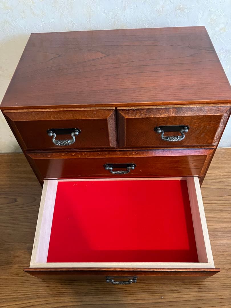 広葉 三段四ッ引　タンス　小物入れ　書類　和風　レトロ