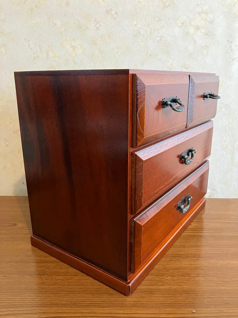 広葉 三段四ッ引　タンス　小物入れ　書類　和風　レトロ