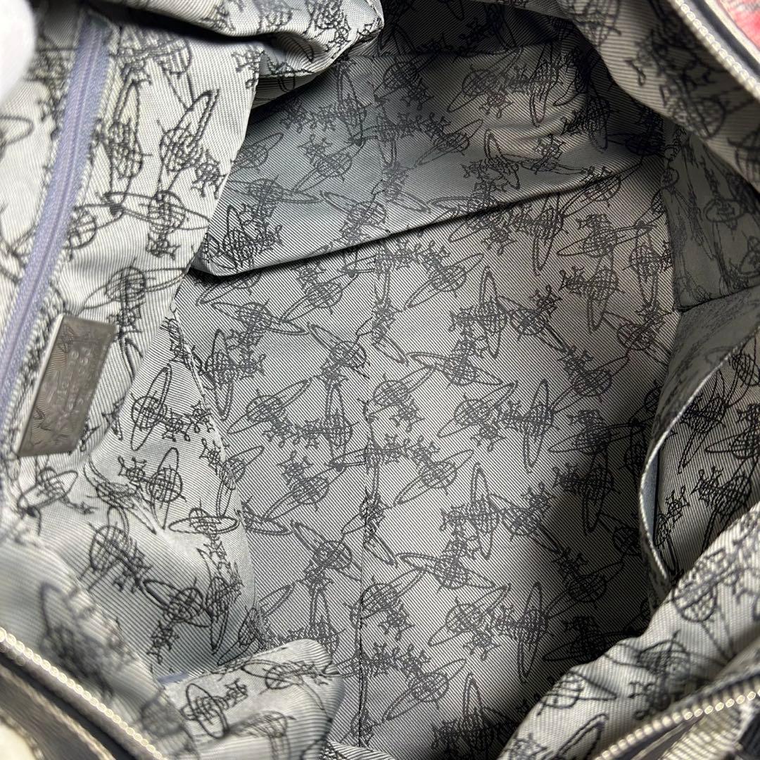 【美品】ヴィヴィアンウエストウッド ダービー ボストンバッグ チェック オーブ