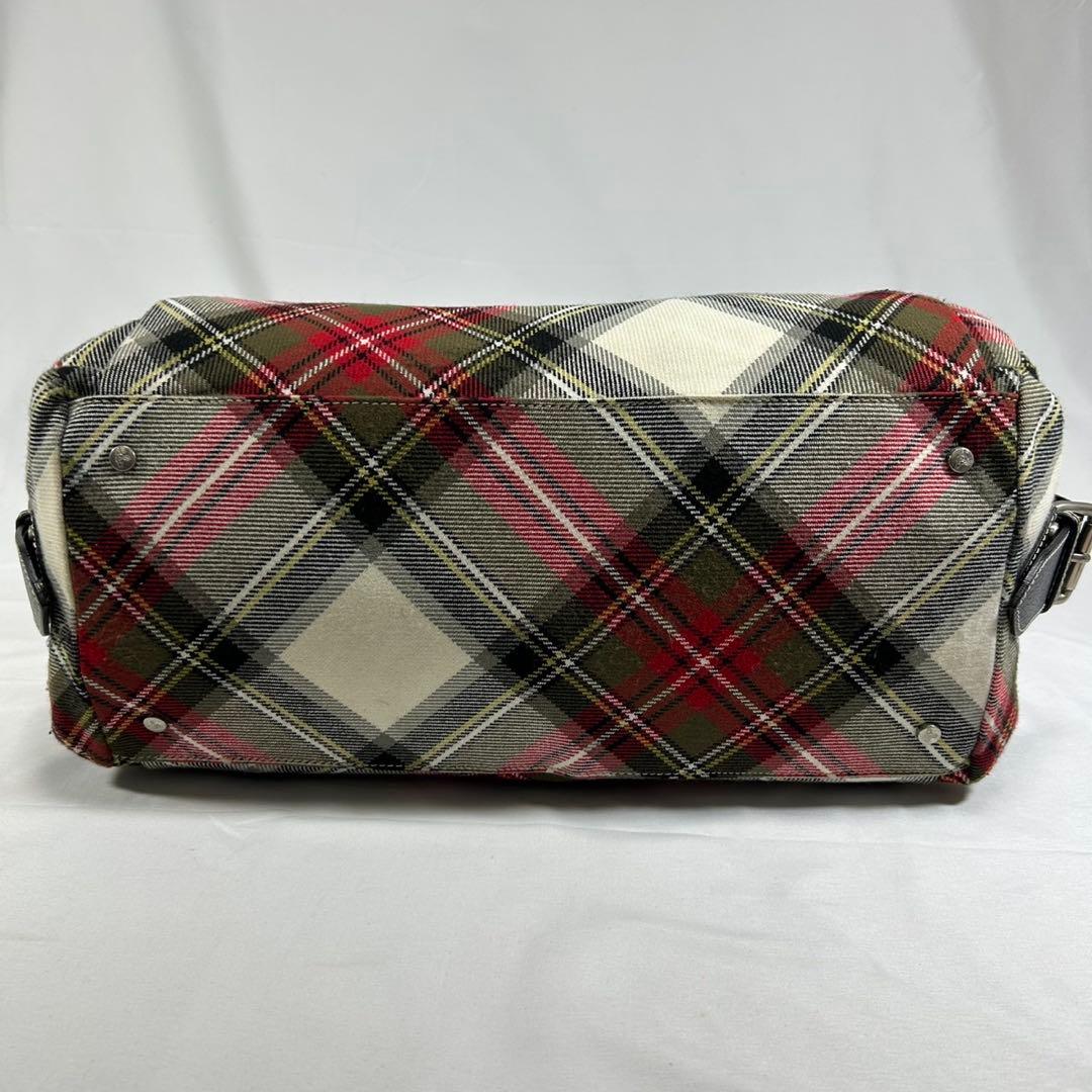 【美品】ヴィヴィアンウエストウッド ダービー ボストンバッグ チェック オーブ