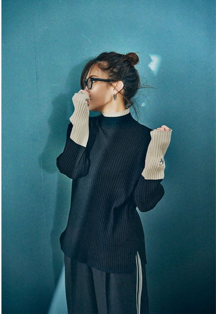 ANIECA 現行 Bicolor Rib Knit/バイカラー リブ ニット