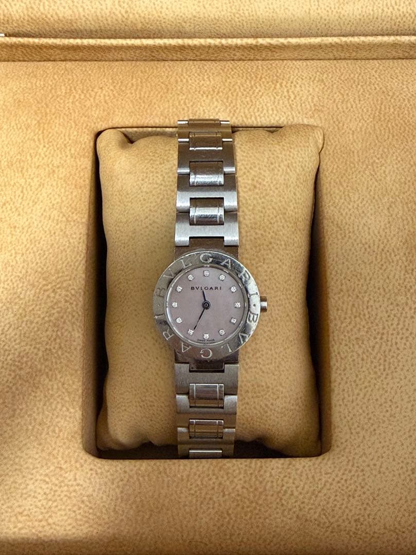 ブルガリ ブルガリ ブルガリ ローズピンクシェル 12Pダイヤ 腕時計