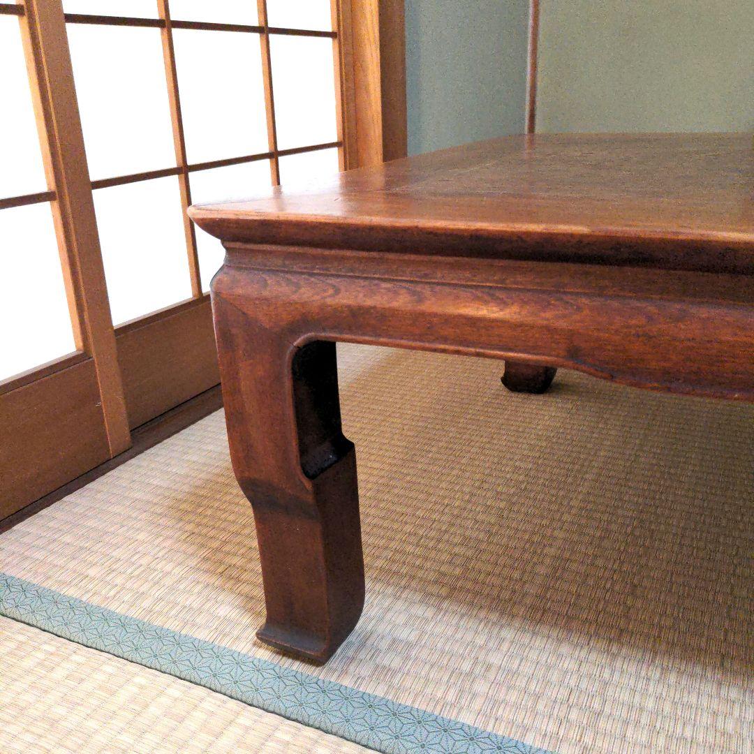 木製座卓 ダークブラウン アンティーク　大正　和テーブル　レトロ　細かい手仕事