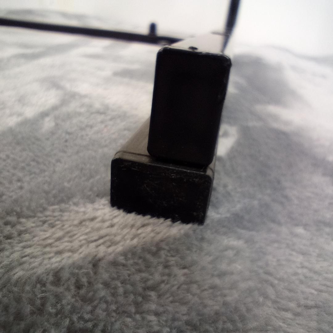 昭和レトロ ガラス アイアンフレーム ローテーブル 網棚付き ブラック 黒