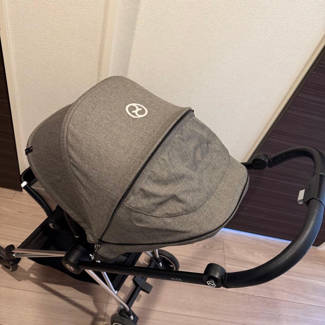 【美品】サイベックス ミオス ベビーカー　グレー　 (新品虫よけカバー付き)