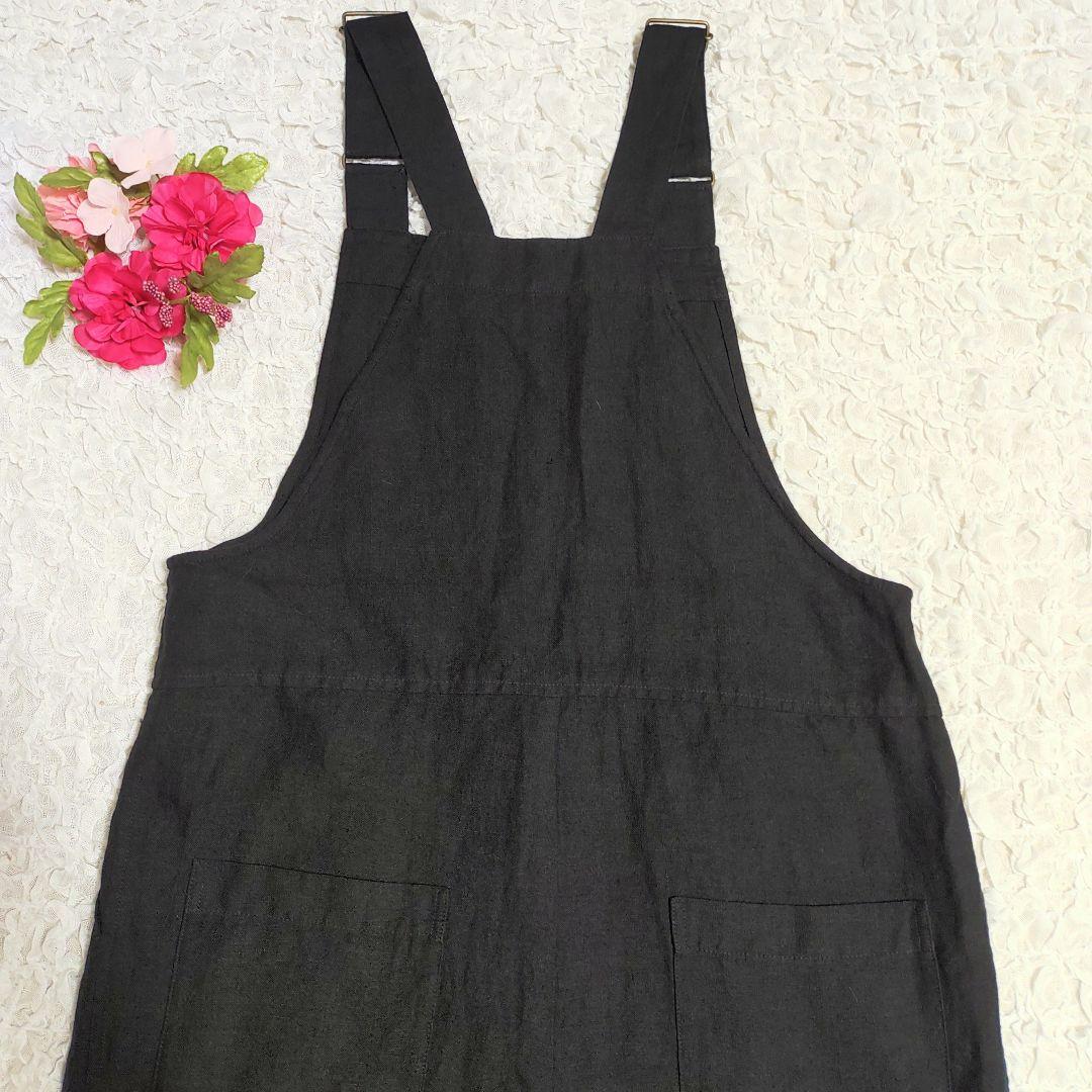 美品 リネン100% モトミエム サロペット オーバーオール オールインワン