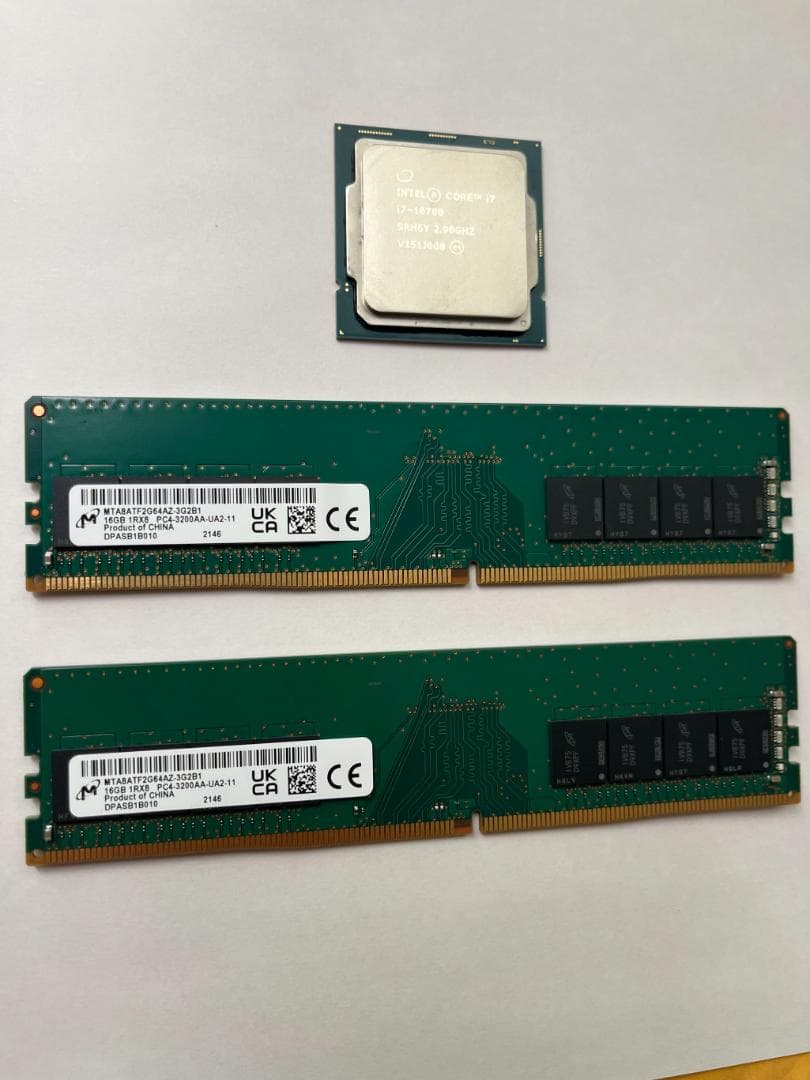 Intel Core i7-10700 DDR4-320016GB×2セット販売