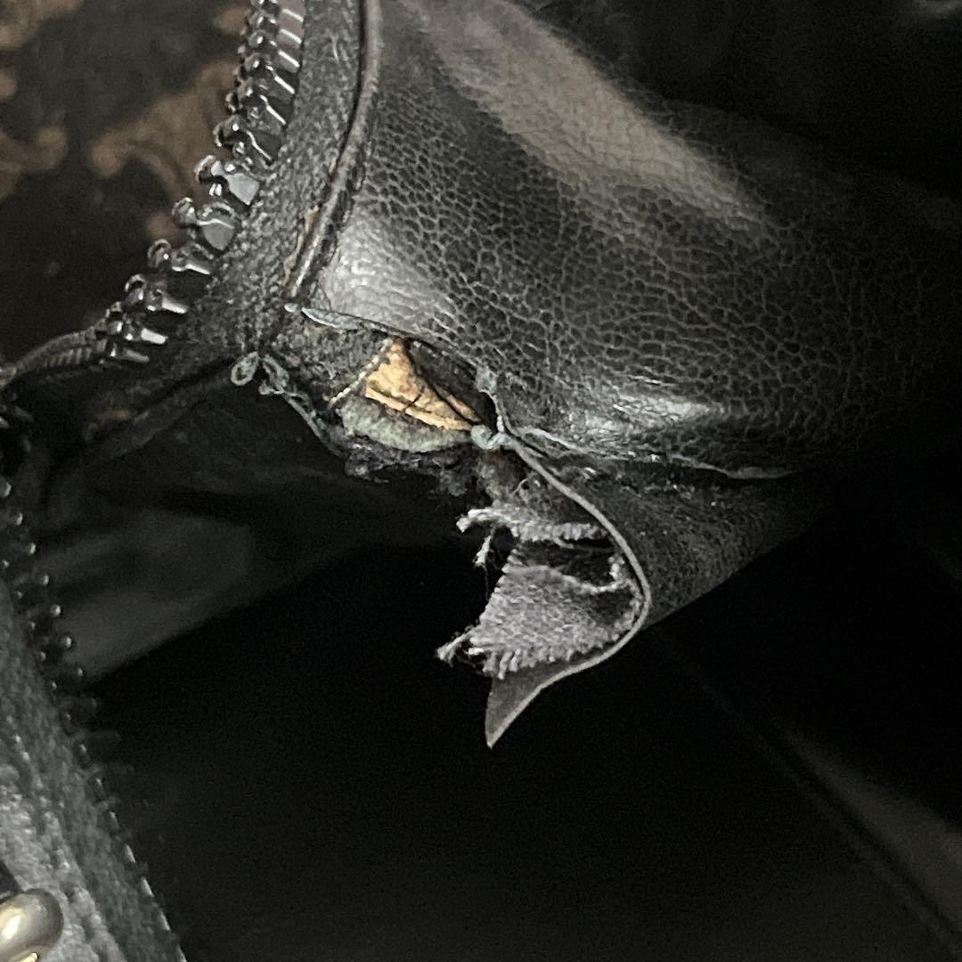 オールド　セリーヌ　ミニボストン　マカダム柄　ハンドバッグ　革ロゴ　スウェード