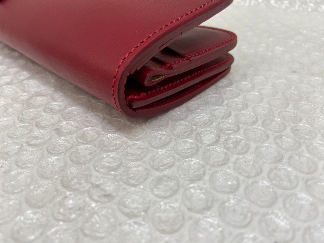 ⚫︎ エヴィス　EVIUS ど根性　ウォレット　カモメ レッド レザー