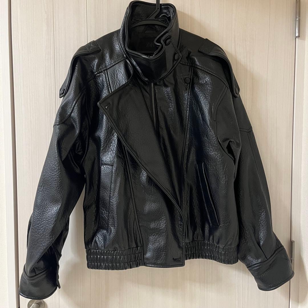 【ZARA】レザーライダースジャケット 黒