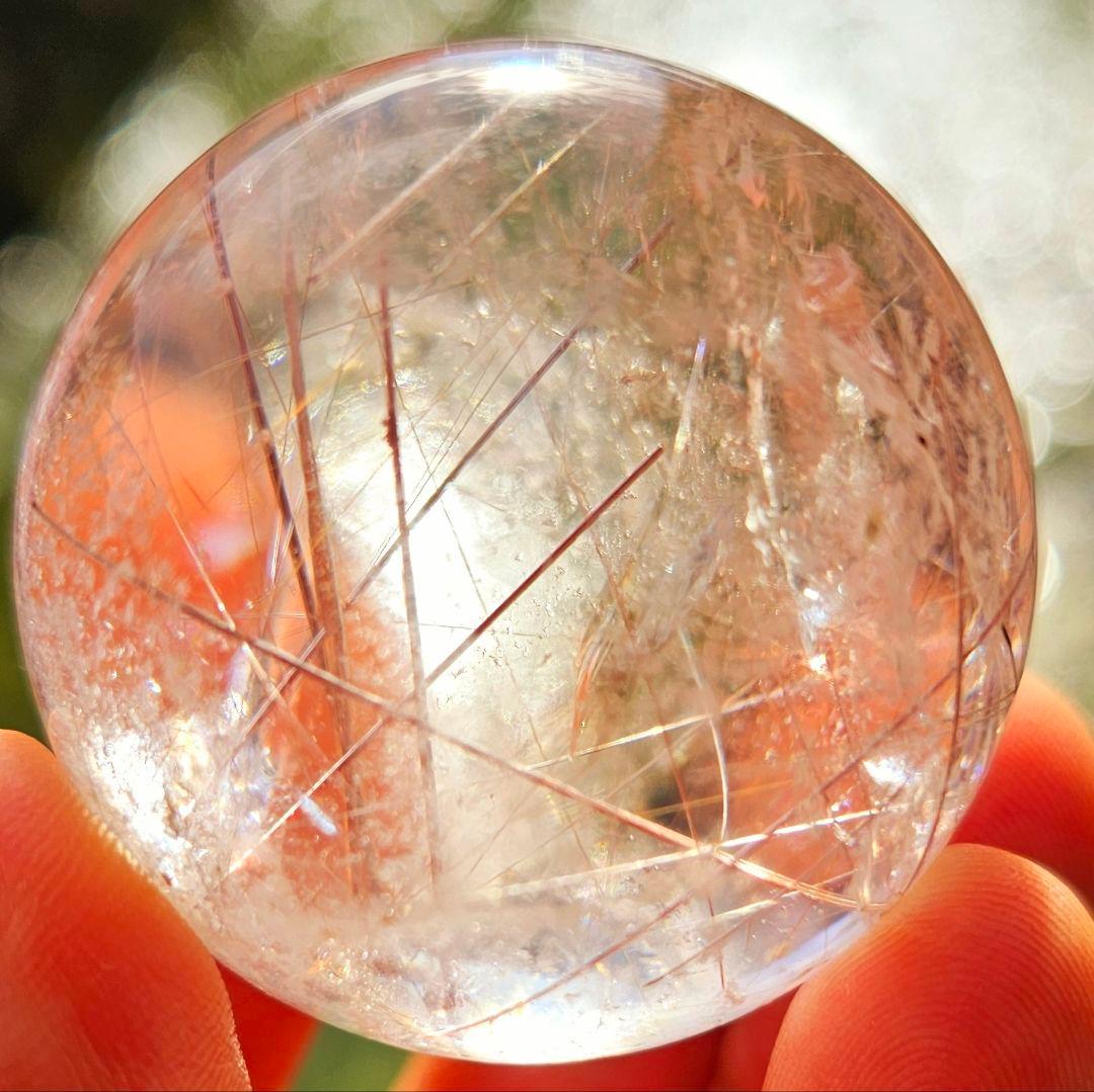 金運up‼️虹入り✡️ルチルクォーツの丸玉