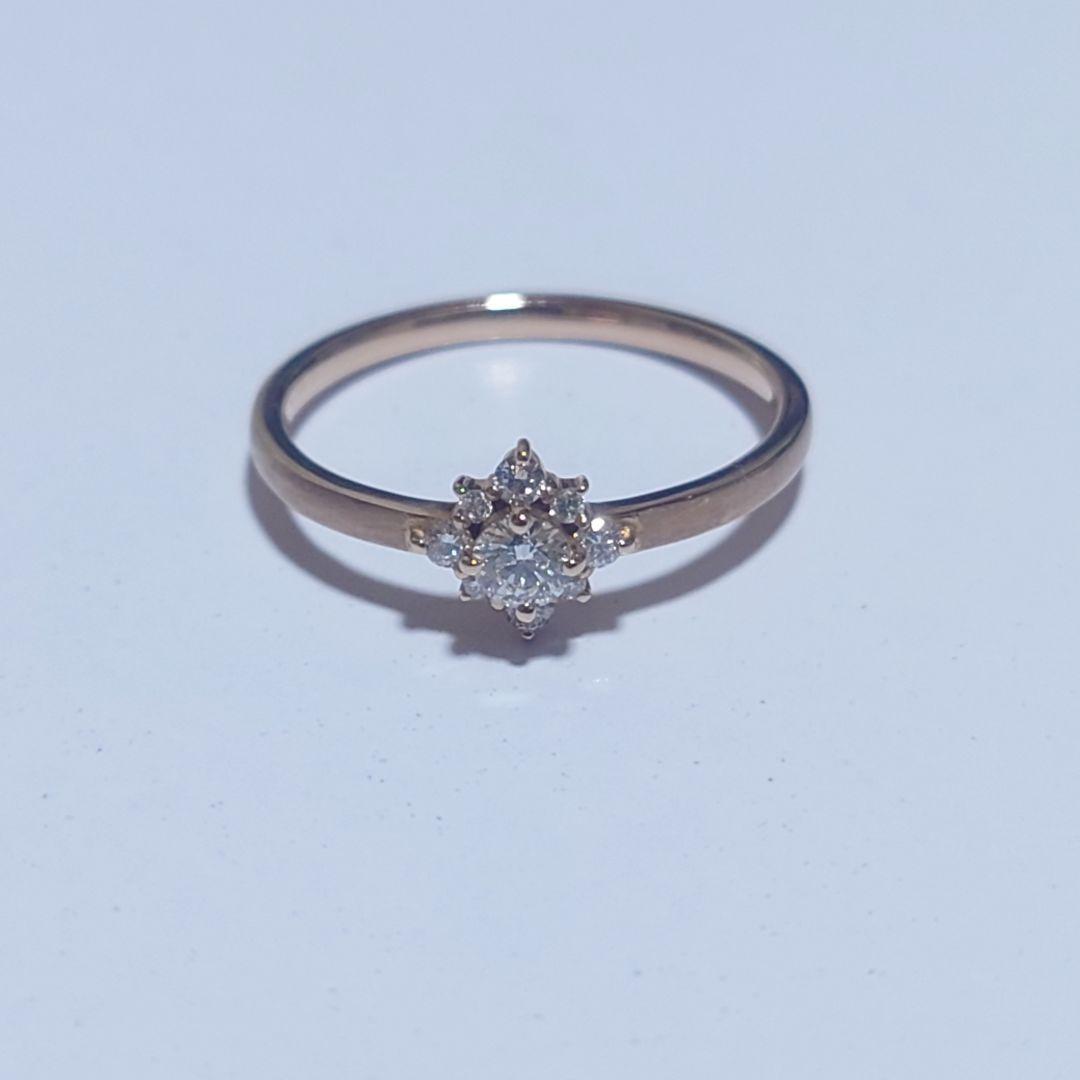 新品同様 ete エテ リング K18 純金 ラインストーン 11号 確実正規品