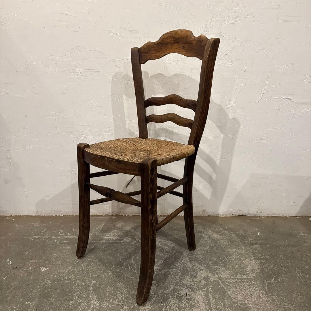 ビンテージ　チェア　藁座面　フランス