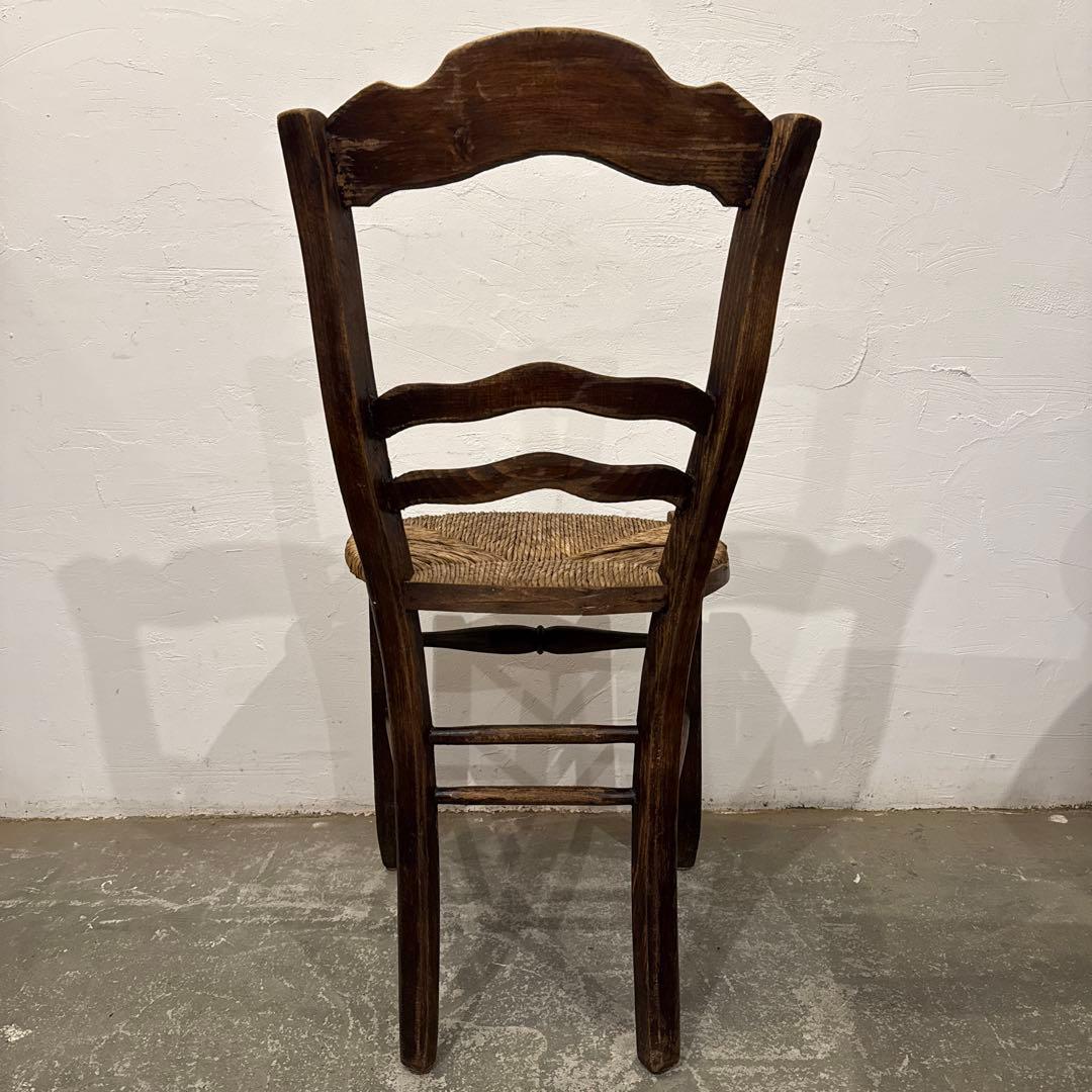 ビンテージ　チェア　藁座面　フランス