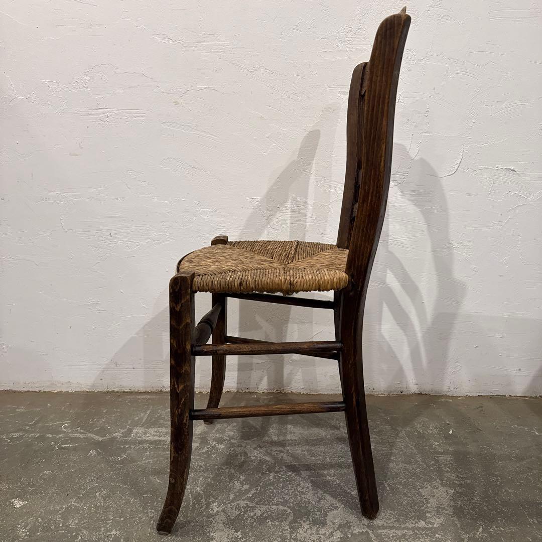 ビンテージ　チェア　藁座面　フランス