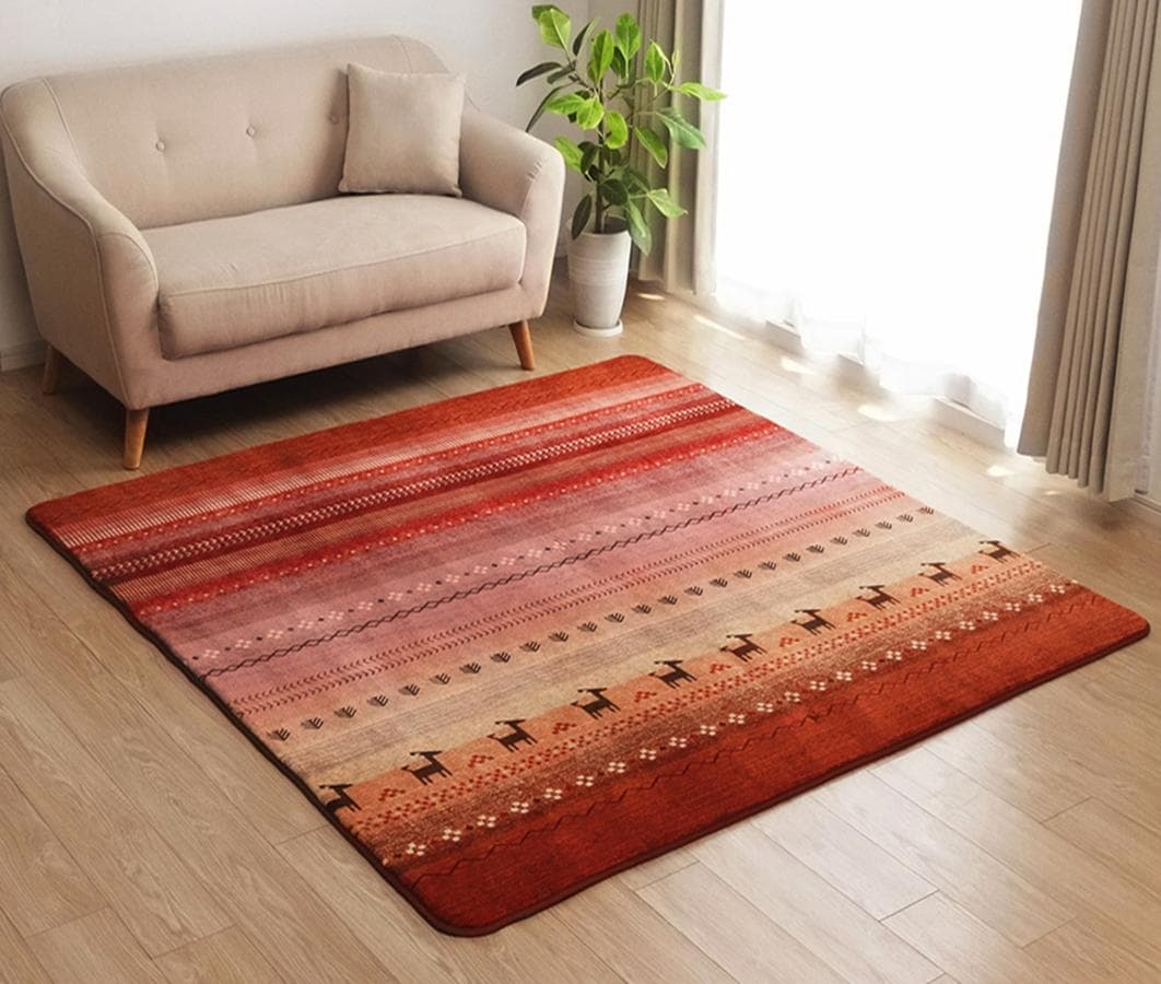 【新生活推し10%引】北欧ラグ ギャベ柄 ラディ6畳 220x320cmオレンジ