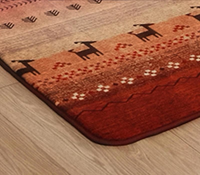 【新生活推し10%引】北欧ラグ ギャベ柄 ラディ6畳 220x320cmオレンジ