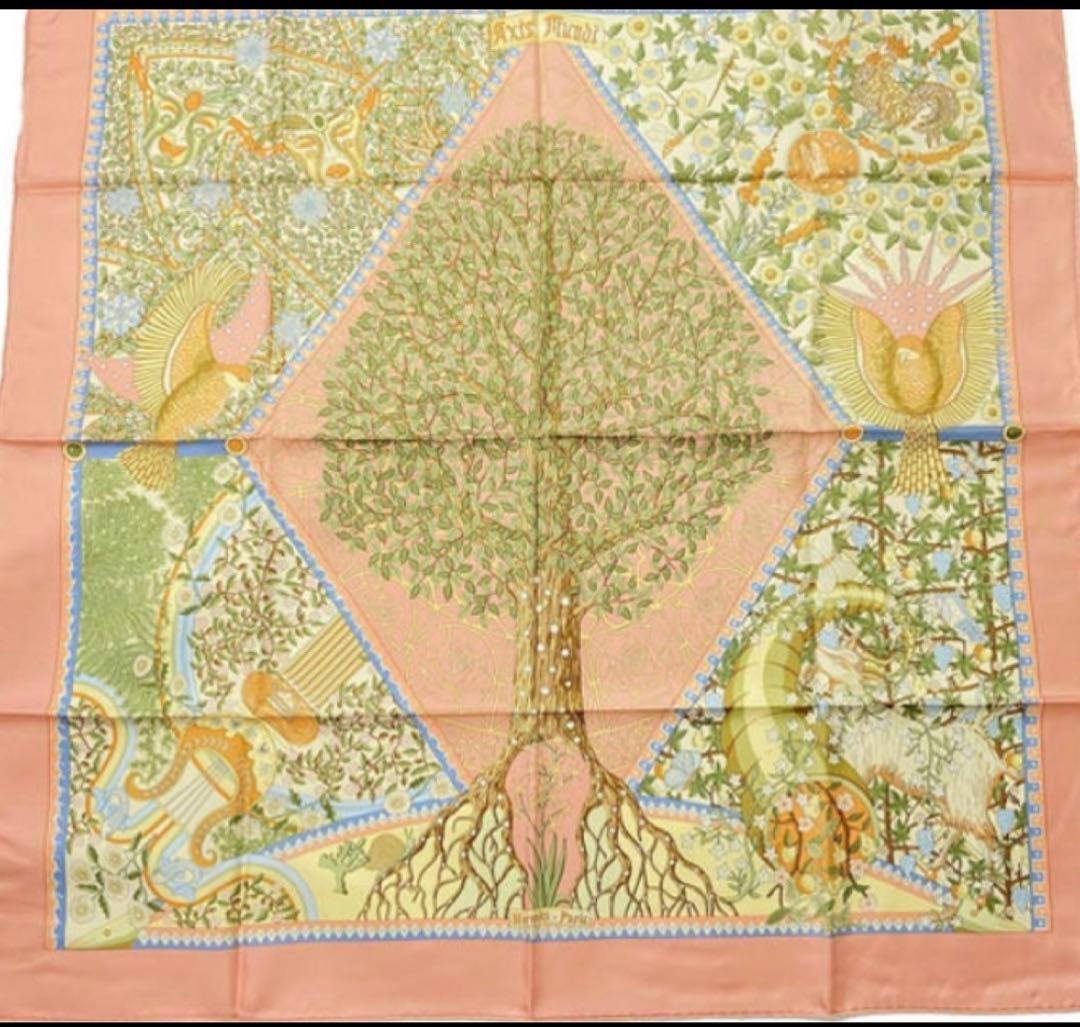 HERMES カレ90 Axis Mundi シルクスカーフ エルメス