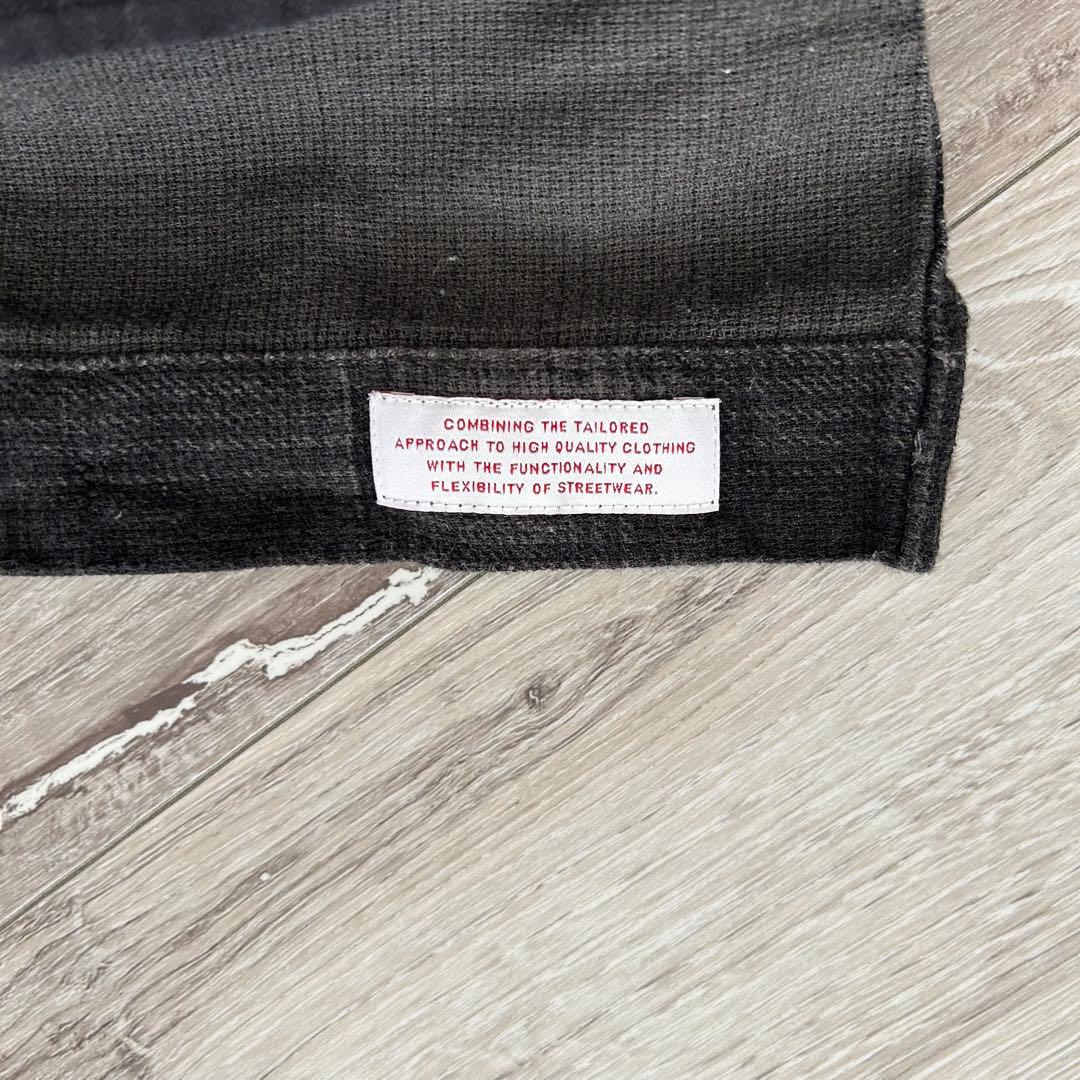 DELUXE デラックス オンブレチェックシャツ 長袖 黒 L サイドポケット