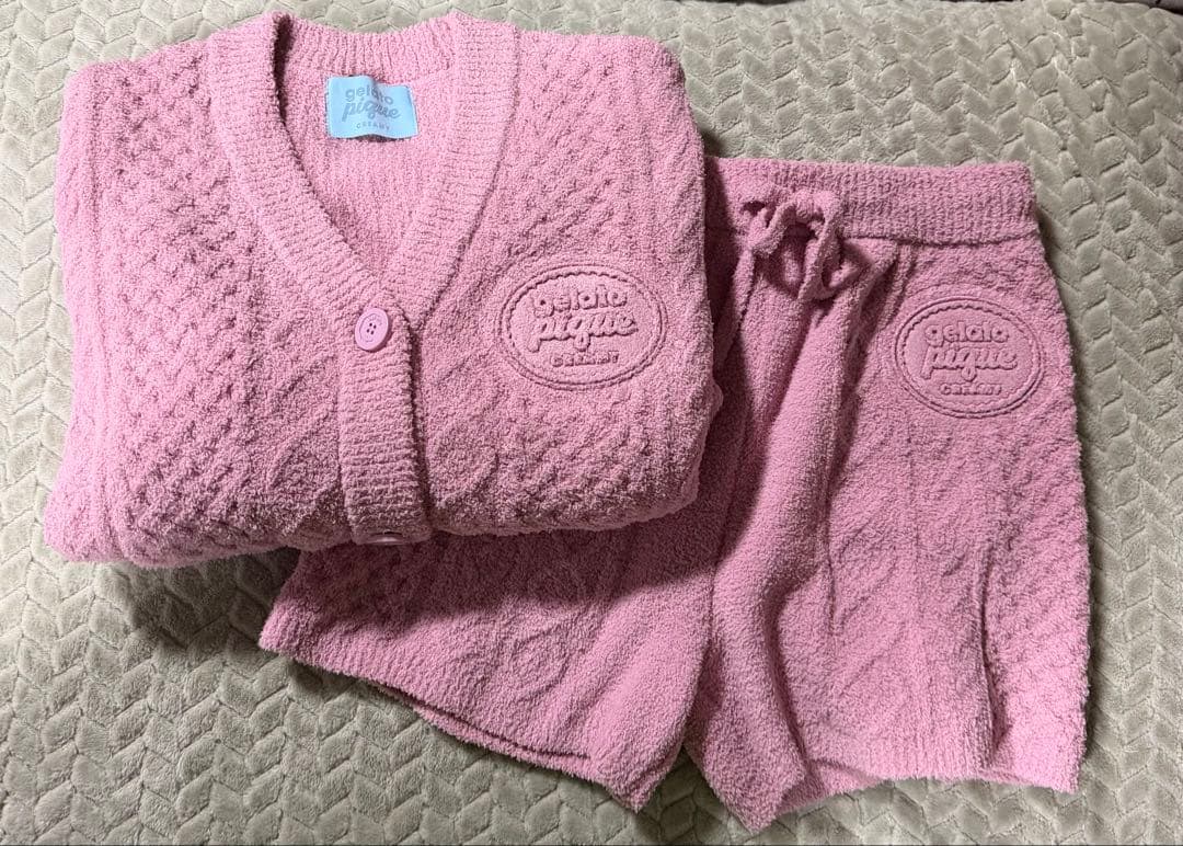 ジェラートピケ【Valentine】 アランカーディガン＆アランショートパンツ