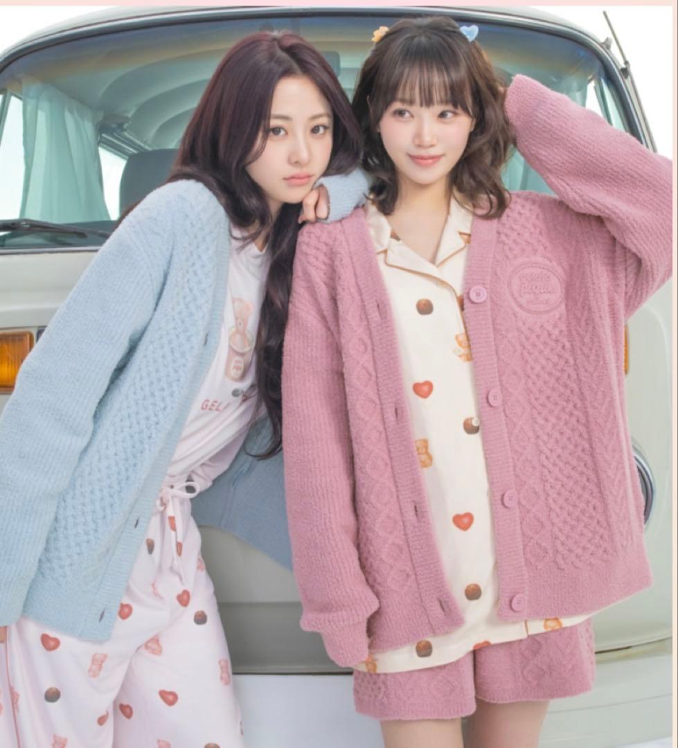 ジェラートピケ【Valentine】 アランカーディガン＆アランショートパンツ