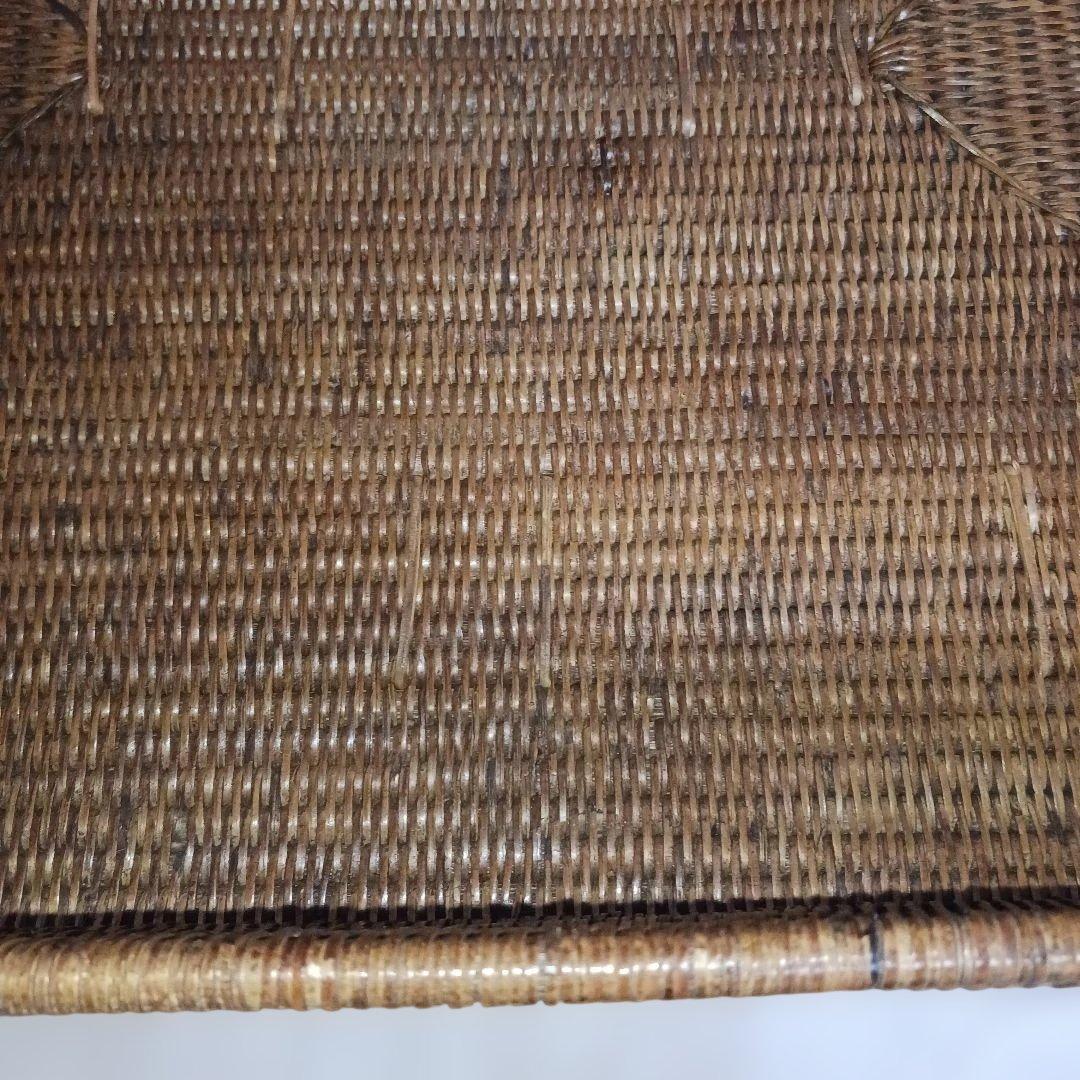 極美品　ラタン 　バトラーズトレーテーブル 　天然素材 　折りたたみ アジアン