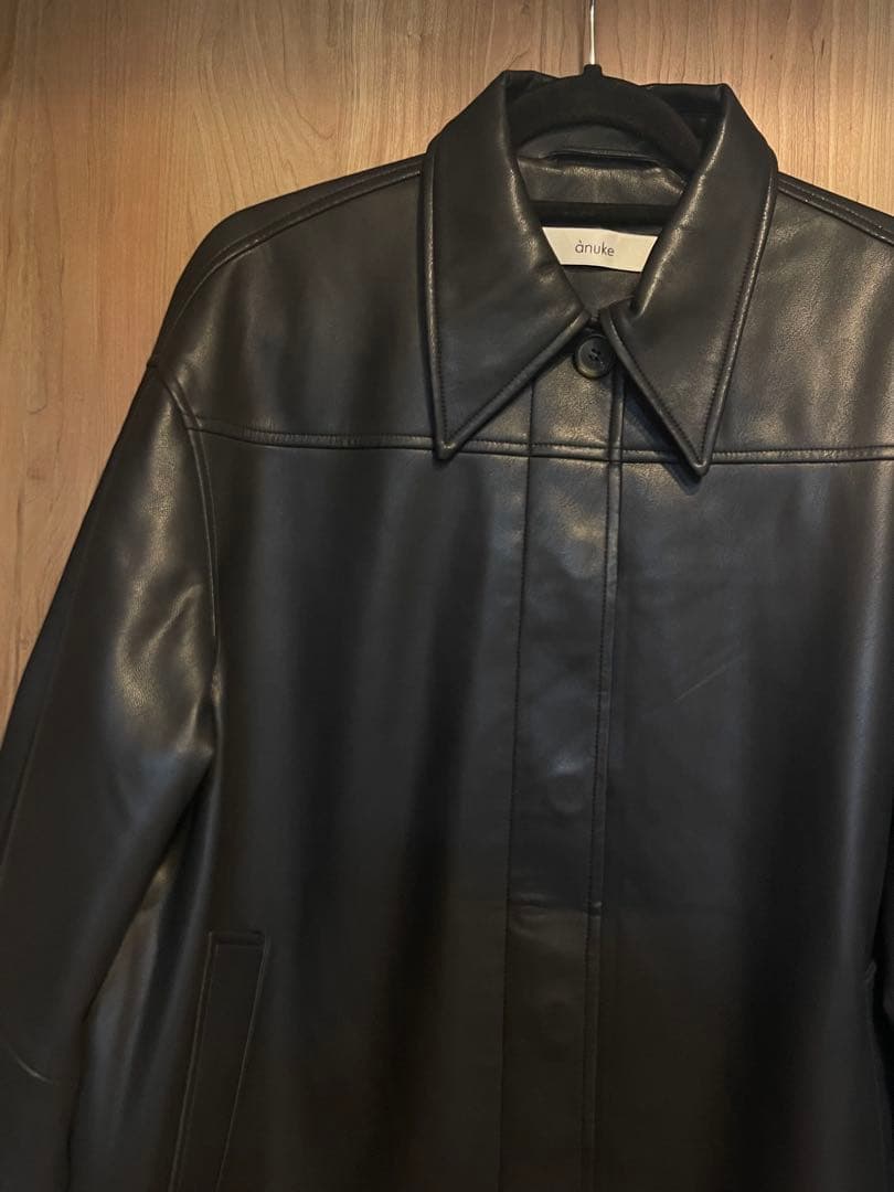アンヌーク 38 黒 Ecoleather Over Jacket