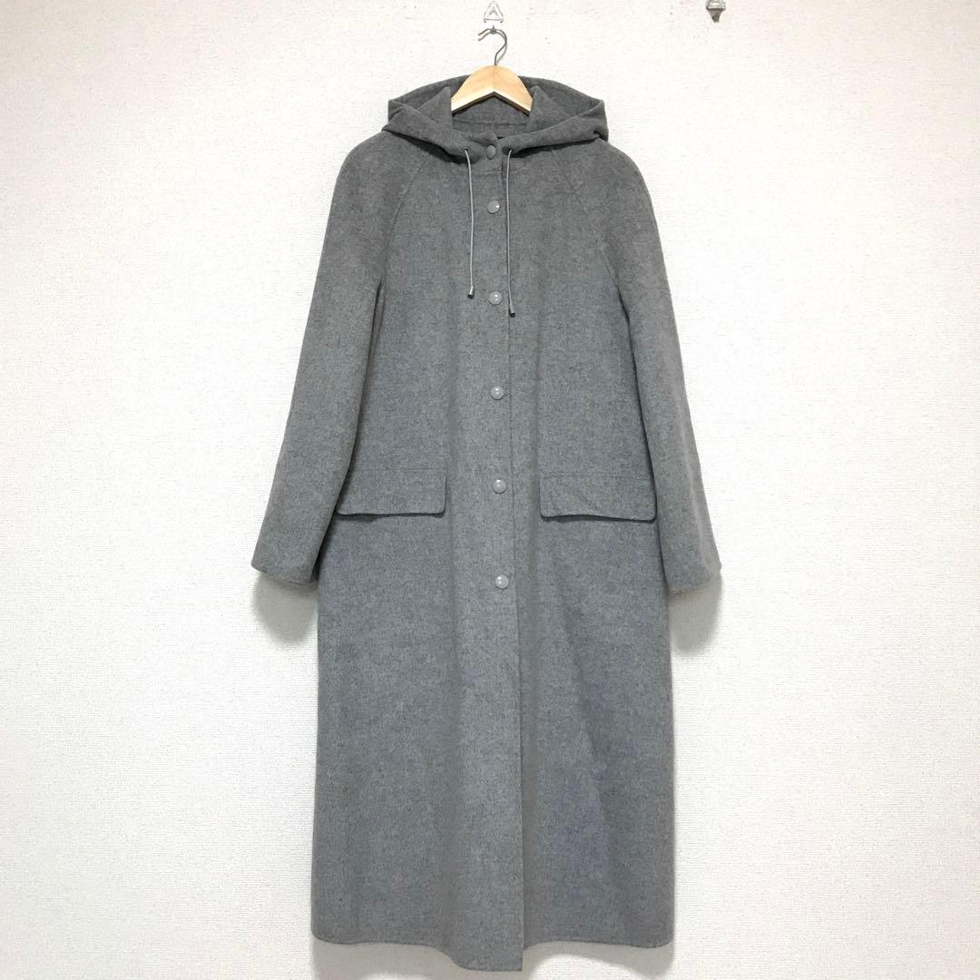 JOSEPH ジョセフ　フード付き　ウールカシミヤ　ロングコート　リバーコート