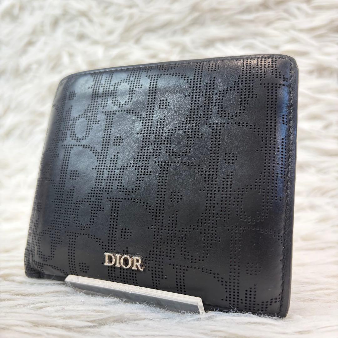 美品✨DIOR 二つ折り 財布 バーティカル ギャラクシー トロッター ブラック