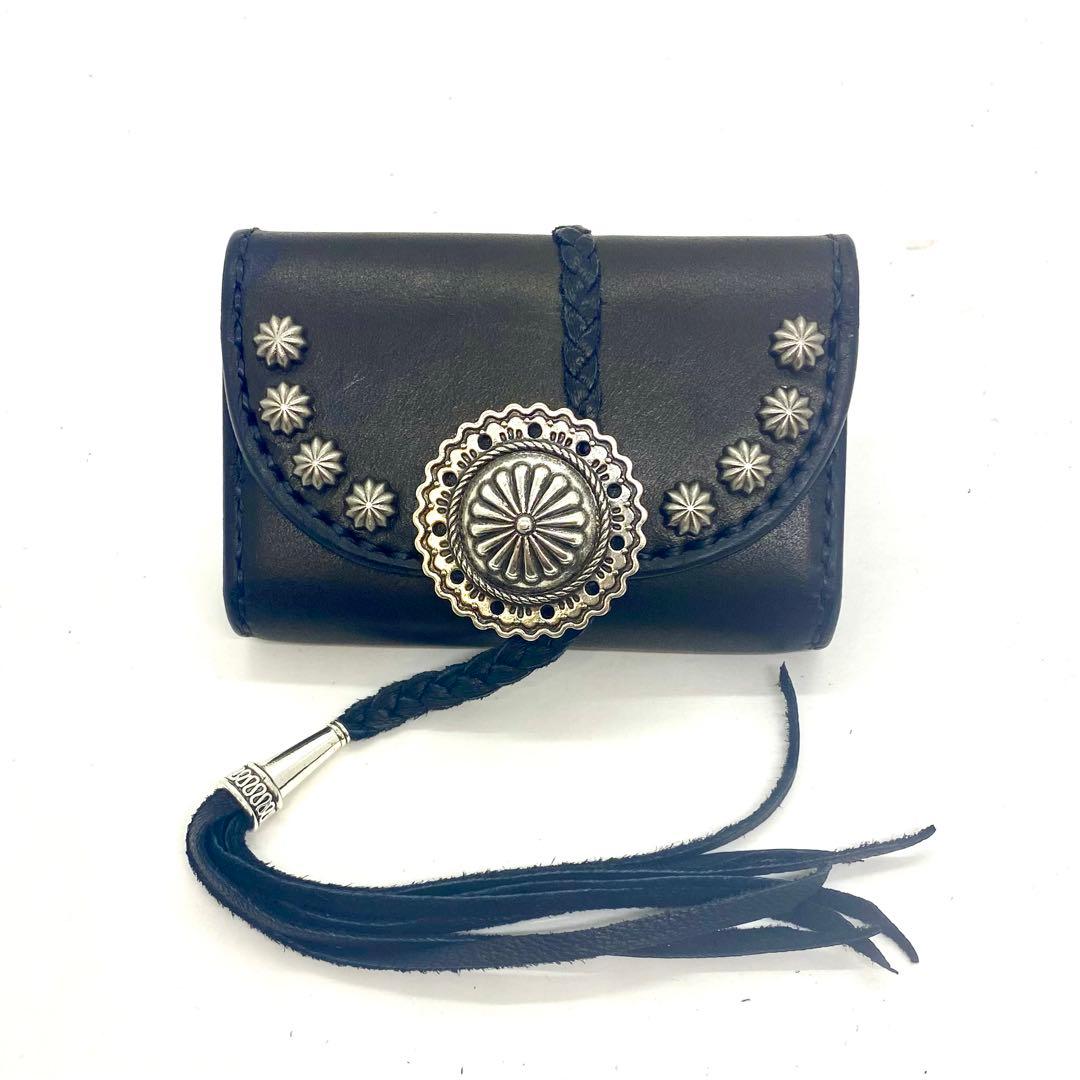 ‼️新作‼️コンパクトウォレット　ナバホフラワーコンチョ　アポロカスタム　BK