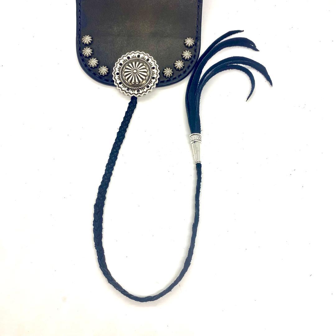 ‼️新作‼️コンパクトウォレット　ナバホフラワーコンチョ　アポロカスタム　BK