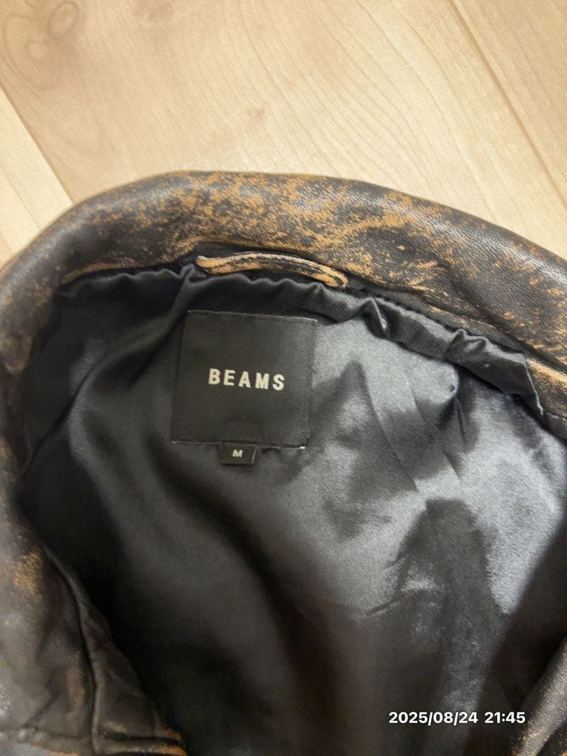 【Mサイズ】BEAMS レザージャケット / 2024 / ユーズド加工