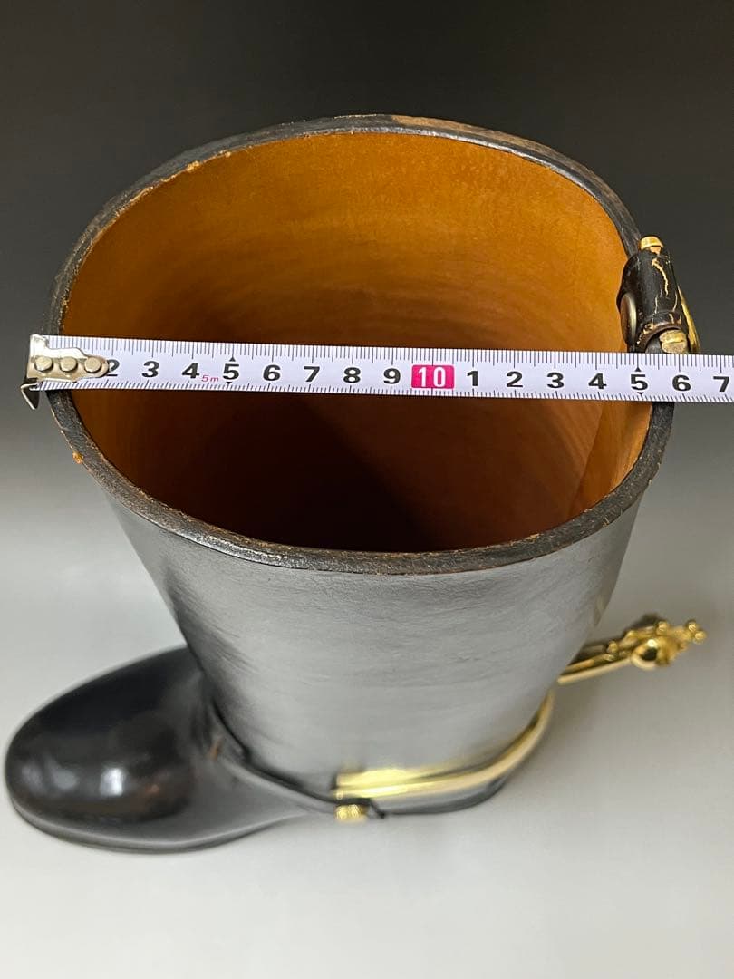 E732 レア KNIGHT 大型 高さ49cm ナポレオンブーツ 革靴 拍車付