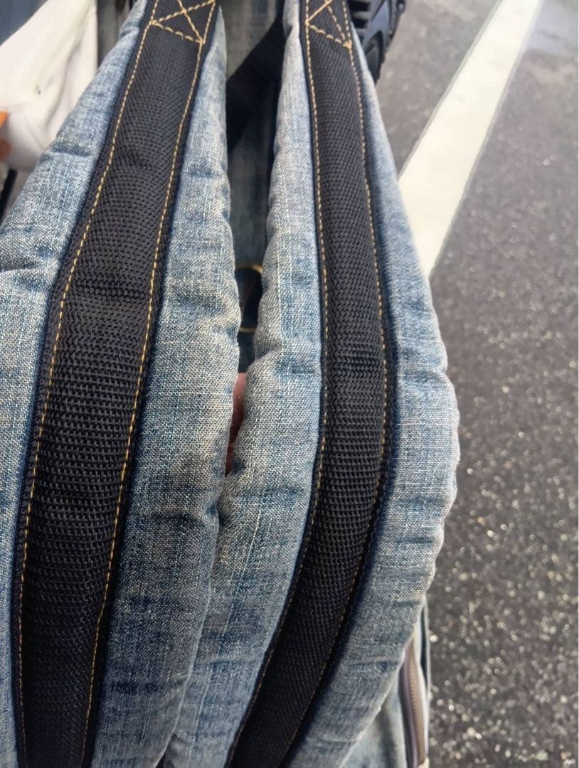 サブバッグ収納オリジナル加工品！URAゴルフ デニム キャディバッグ 8.5型