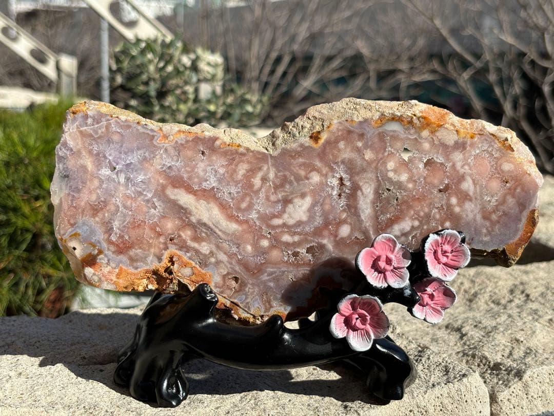 【恋愛運】MR98ピンクアメジスト・桜瑪瑙⭐️プレート大⭐️ジオード⭐️玄関・台座