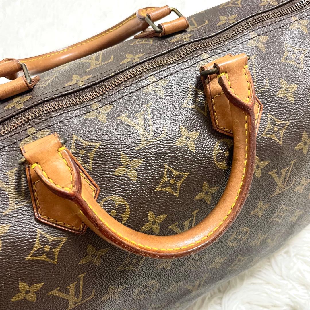 ルイヴィトン　ボストンバッグ　スピーディ40 モノグラム　ブラウン　ヌメ革　廃盤
