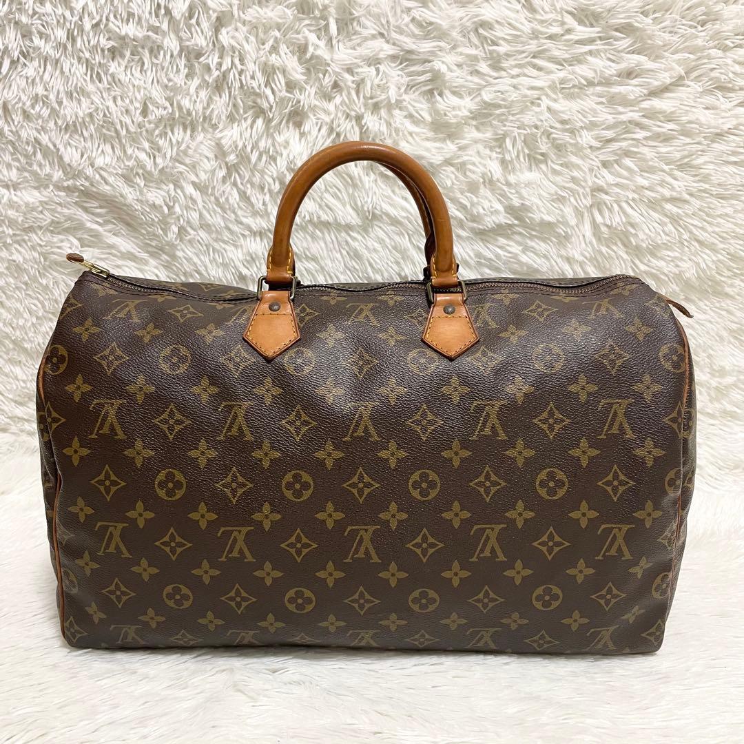ルイヴィトン　ボストンバッグ　スピーディ40 モノグラム　ブラウン　ヌメ革　廃盤