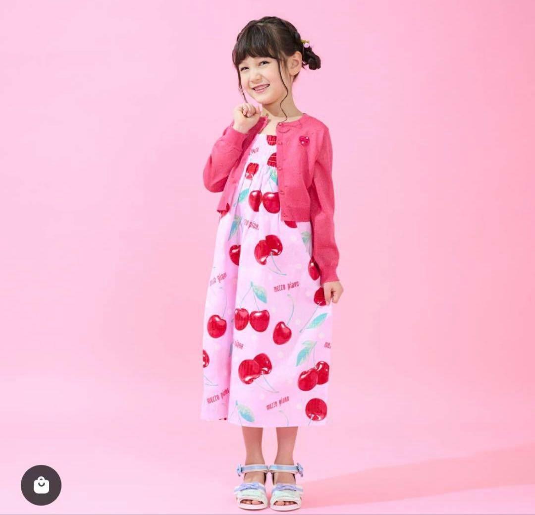 メゾピアノ 新品未使用 120cm 浴衣 チェリー柄 セットアップ 2024