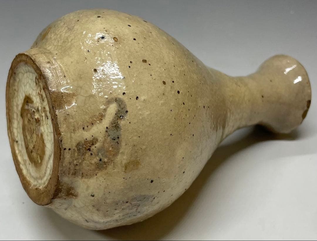 金重愫　粉引徳利　備前焼　共箱　栞　b523