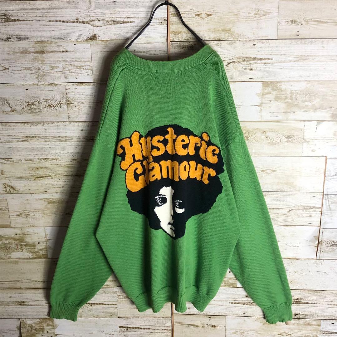 ヒステリックグラマー ニット カーディガン 刺繍ロゴ入り