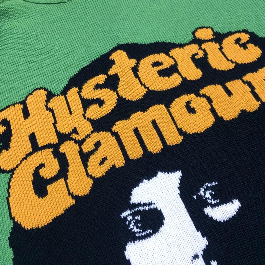 ヒステリックグラマー ニット カーディガン 刺繍ロゴ入り