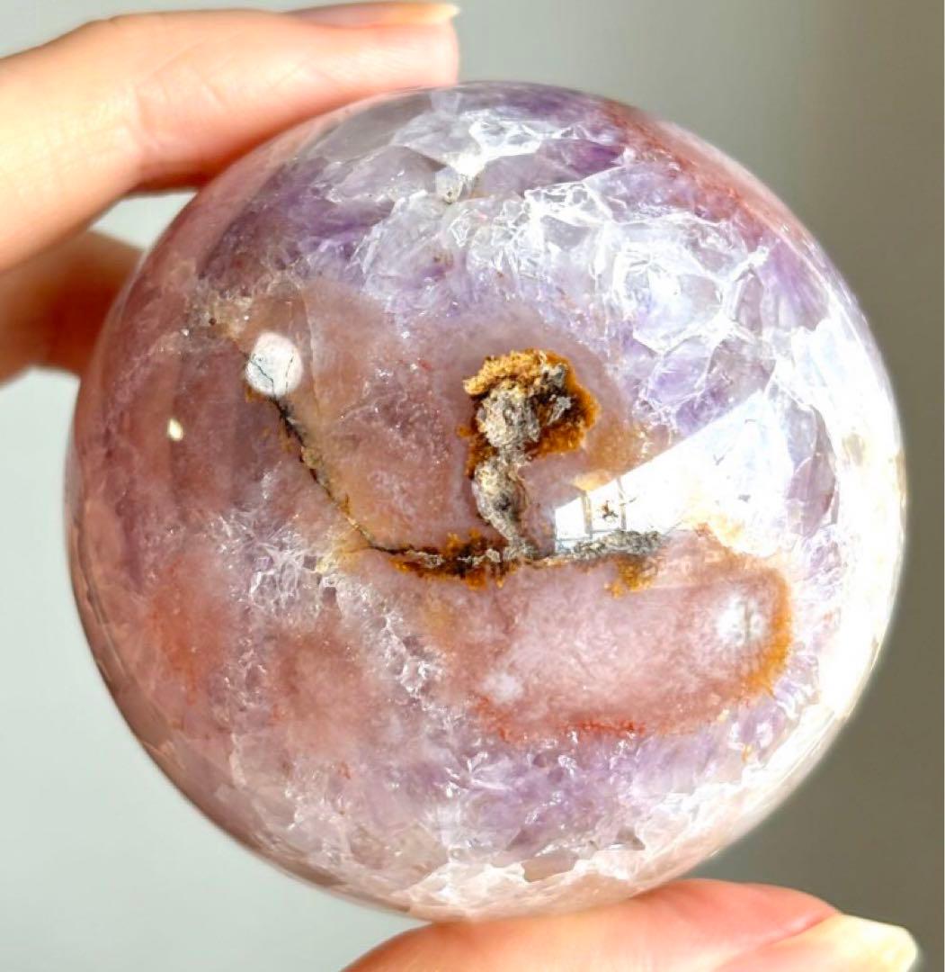 値下げ　高品質　ピンクアメジスト　桜瑪瑙　スフィア　ローズクォーツ好きにも