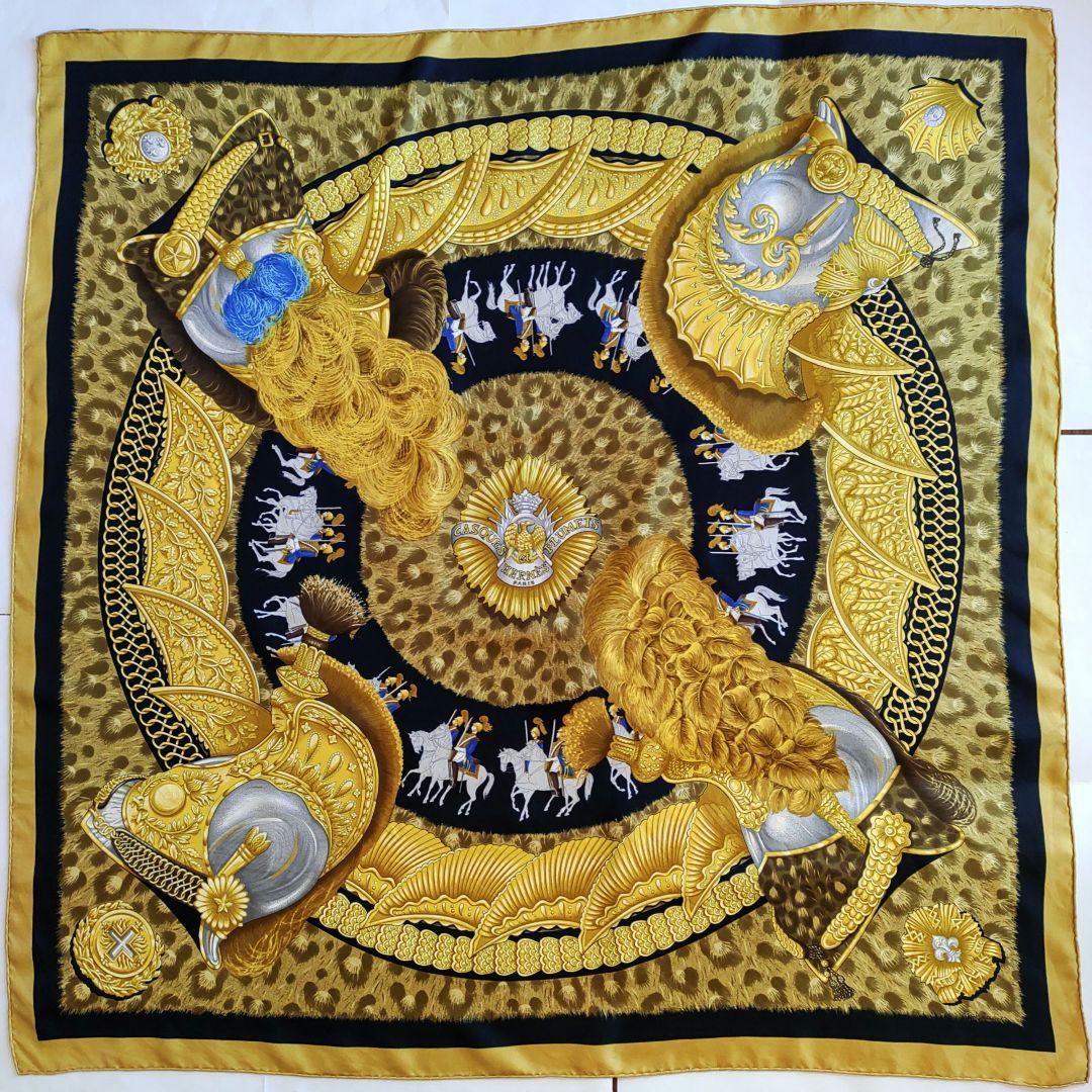 HERMES エルメス カレ90 スカーフ 黄金の騎士 レオパード柄