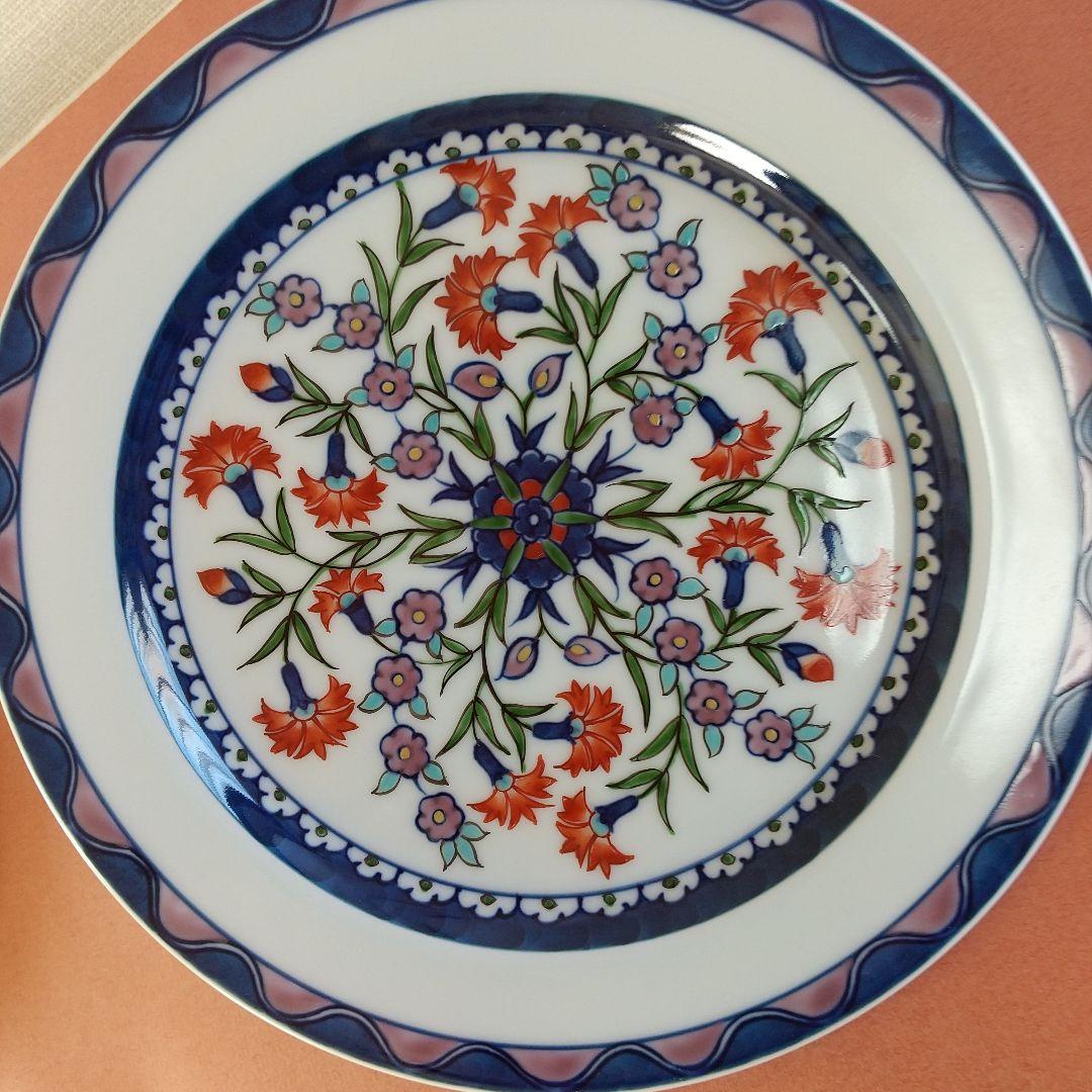 源右衛門窯⭐️染錦クズニク手石竹花文 皿